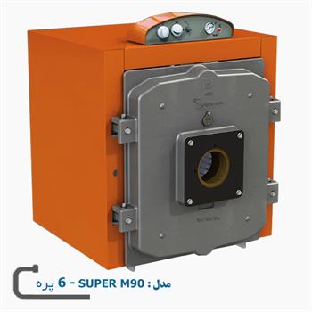 دیگ چدنی شوفاژ 6 پره با پانل کنترل شرکت لوله و ماشین سازی ایران- مدل SUPER M90